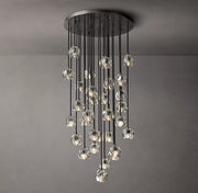 Luxury Boule De Cristal Smoke Glass Ball Round Cluster Chandelier Light 30