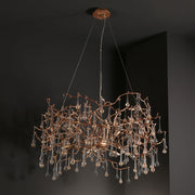 Modern Branch Chandelier Light With Crystal Dew Drop (Gold Inside)
