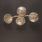 Modern Branch Brass 4 Lotus Leaves Wall Sconce