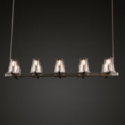 Pauillac Island Linear Chandelier Clear Glass for Kitchen