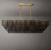 Sirene Clear/Smoke Glass Rectangular Chandelier 77