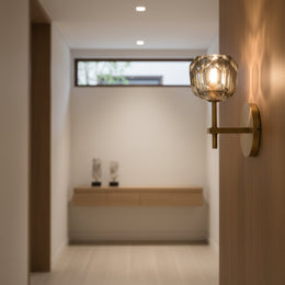 Crystal Ball Wall Ligh Fixtures, Mangata Smoke Crystal Led Wall Lights for Bedroom