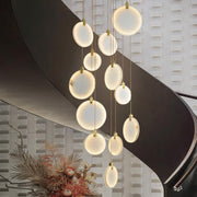 Queenie Marble Disc Round Chandelier For Loft
