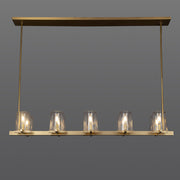 Pauillac Island Linear Chandelier Clear Glass for Kitchen