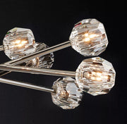 Boule De Cristal Clear/Smoke Glass Ball Modern Round Chandelier Light 48