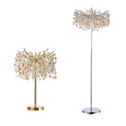 North Modern Crystal Gold Standing Floor Lamp for Kitchen Living Room