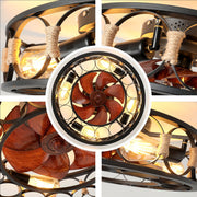 Maeve Cage Ceiling Fan Modern Black Indoor Leafless Ceiling Fan For Bedroom