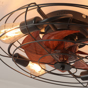 Maeve Recessed Cage Industrial Ceiling Fan For Indoor And Outdoor Porch Patio Kitchen Bedroom Farmhouse