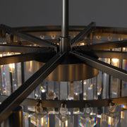 1920s Odeon Crystal Round Chandelier Black 32