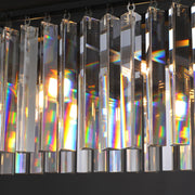 1920s Odeon Crystal Island Linear Chandelier Black 39