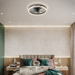 Maeve Modern Indoor Recessed Ceiling Fan with Remote Control for Bedroom Living Room Kitchen