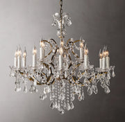 Rococo Iron & Crystal Round Chandelier