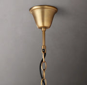 Rococo Iron & Crystal Round Chandelier