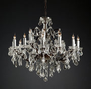 Rococo Iron & Crystal Round Chandelier