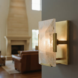 Harlowe Translucent Modern Calcite Wall Sconce