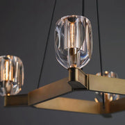 One Tier Square Crystal Chandelier
