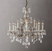 Rococo Iron & Crystal Round Chandelier