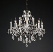 Rococo Iron & Crystal Round Chandelier