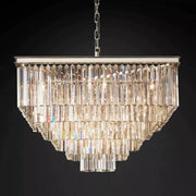 1920s Odeon Crystal Square Chandelier Light Fixtures for Dinning Table