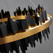 Flowing Hill and Valleys LED Round Modern Bedroom Light Fixtures, Living Room Chandeliers