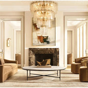 Lattice Tired Clear/Smoke Glass Chandelier 36/47