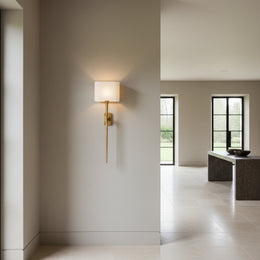 Thaddeus Modern Forged Brass Shaded Wall Sconce For Dining Room