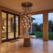Luxury Boule De Cristal Smoke Glass Ball Round Cluster Chandelier Light 30