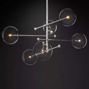 Sierra Glass Globe Modern Six-Arm Chandelier 55