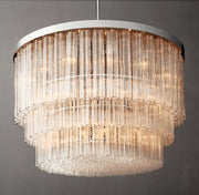 Cielo Glass Tube 3-Tier Round Chandelier 48
