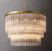 Cielo Glass Tube 3-Tier Round Chandelier 36