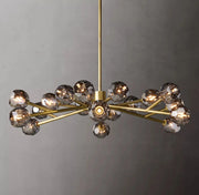 Boule De Cristal Clear/Smoke Glass Ball Modern Round Chandelier Light 48