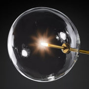 Sierra Glass Globe Modern Six-Arm Chandelier 55