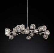 Boule De Cristal Clear/Smoke Glass Ball Modern Round Chandelier Light 48
