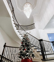 Odeon Spiral Tiered/ Layered Crystal Fringe Living Room Chandelier Light