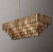 Sirene Clear/Smoke Glass Rectangular Chandelier 59