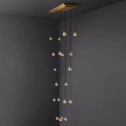 Pearl Linear Rectangle Glass Chandelier, Modern Linear Lamp for Living room