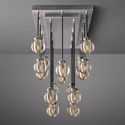Pearl Linear Rectangle Glass Chandelier, Modern Linear Lamp for Living room