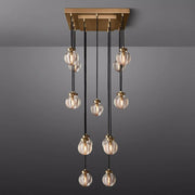 Pearl Linear Rectangle Glass Chandelier, Modern Linear Lamp for Living room