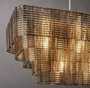 Sirene Clear/Smoke Glass Rectangular Chandelier 59