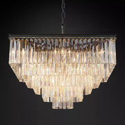 1920s Odeon Crystal Square Chandelier Light Fixtures for Dinning Table