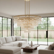Marignans Tiered Round K9 Crystal Chandelier Light