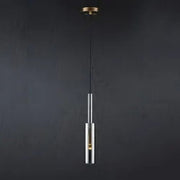 Smoky Gray Crystal Tube Pendant Light Height 16.5