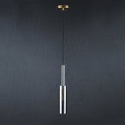 Smoky Gray Crystal Tube Pendant Light Height 16.5