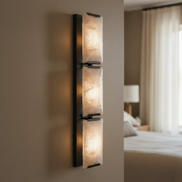 Harlowe Translucent Modern Calcite Triple Wall Sconce